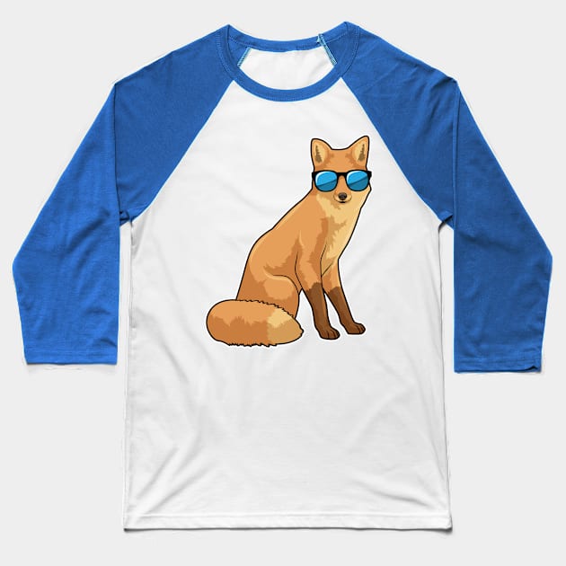 Fox with Sunglasses Baseball T-Shirt by Markus Schnabel